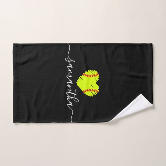 Softball Script Monogram op maat Handdoek (Handdoek)