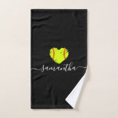 Softball Script Monogram op maat Handdoek (Handdoek)