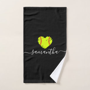 Softball Script Monogram op maat Handdoek