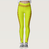 Softball Seam Stitches Patroon Leggings (Voorkant)