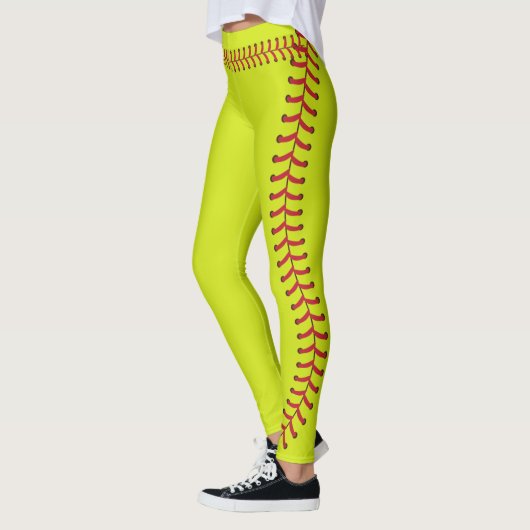 Softball Seam Stitches Patroon Leggings (Links)