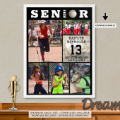 Softball Senior Afstuderen 6 Fotocollage Poster