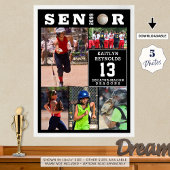 Softball Senior Graduation 5 Photo Collage Poster