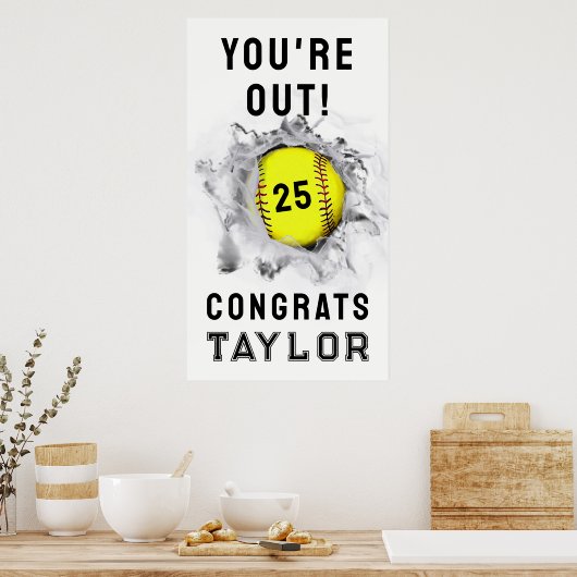 Softball Senior Night Afstuderen Poster (Keuken)