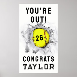 Softball Senior Night Afstuderen Poster