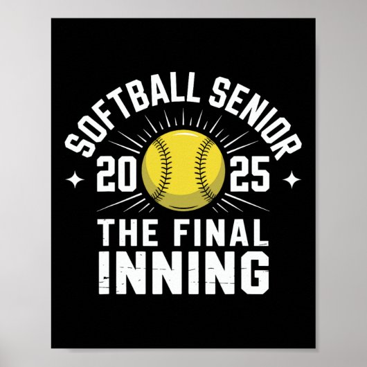 Softball Senior Night Senior Cl Of 2025 Graduation Poster (Voorkant)