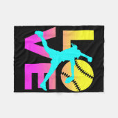 Softball Shirts For Girls Love  Fleece Deken (Voorkant (Horizontaal))