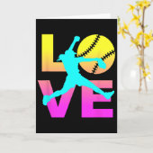 Softball Shirts For Girls Love Kaart (Gele Bloem)