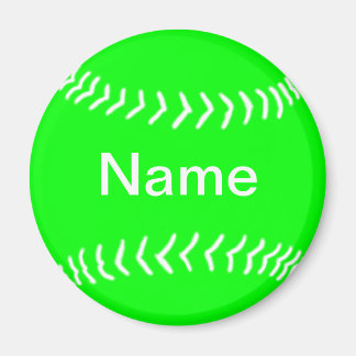 Softball Silhouet Magnet Groen