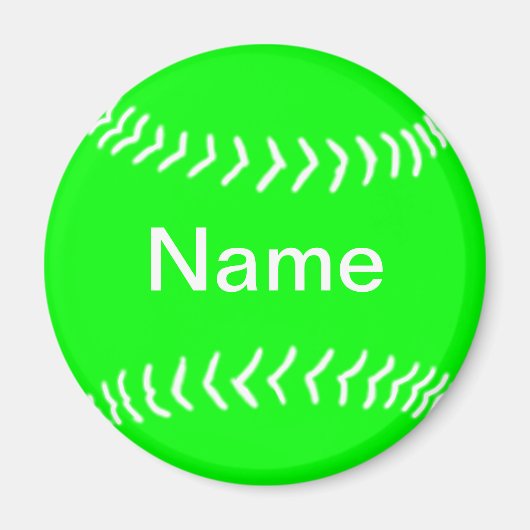 Softball Silhouet Magnet Groen (Voorkant)
