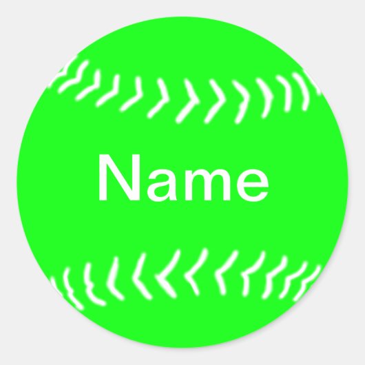 Softball Silhouet Sticker Groen (Voorkant)