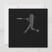 Softball Silhouette Ball Bat Player Game Gif Kaart (Voorkant)