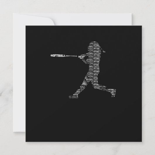 Softball Silhouette Ball Bat Player Game Gif Kaart (Voorkant)