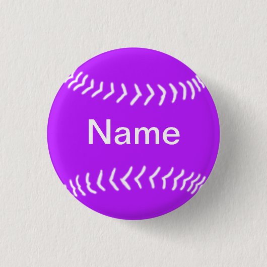 Softball Silhouette Button Paars (Voorkant)