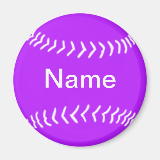 Softball Silhouette Magnet Paarse (Voorkant)