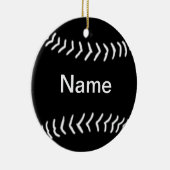 Softball Silhouette Ornament Black (Rechts)