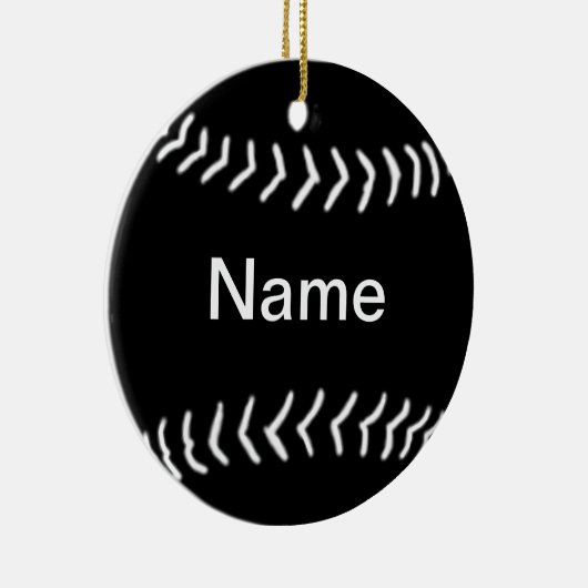 Softball Silhouette Ornament Black (Rechts)