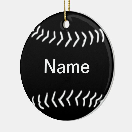Softball Silhouette Ornament Black (Links)