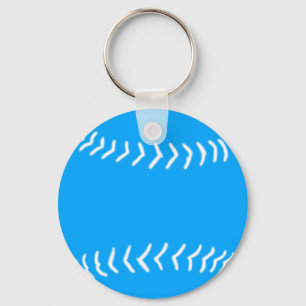Softball Silhouette Sleutelhanger blauw