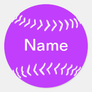 Softball Silhouette Sticker Paarse