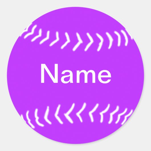 Softball Silhouette Sticker Paarse (Voorkant)