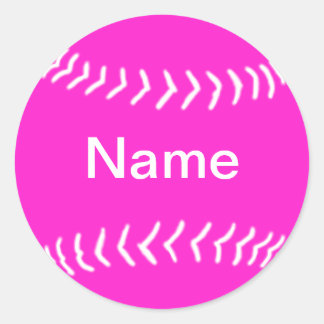 Softball Silhouette Sticker Roze