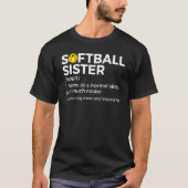 Softball Sister-definitie groot zuster en grootst T-shirt (Voorkant)