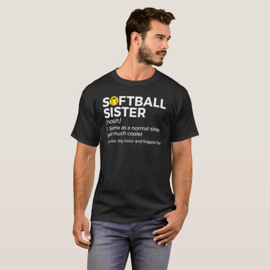 Softball Sister-definitie groot zuster en grootst T-shirt (Voorkant volledig)