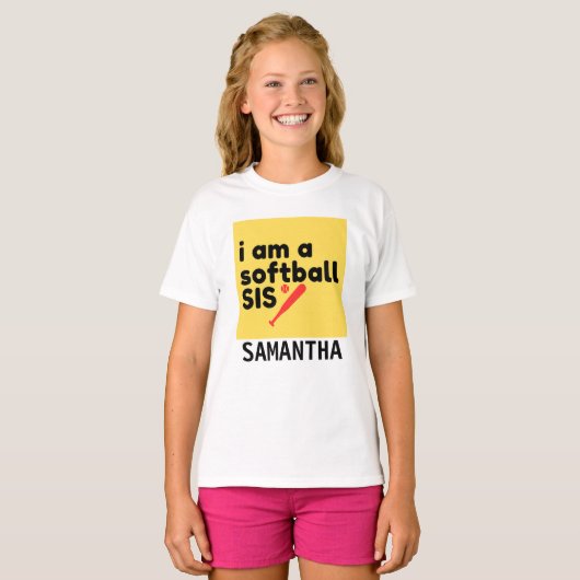 Softball Sister T-shirt Personaliseer Custom Unise (Voorkant volledig)