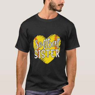 Softball Sisters voor Dames Baller Sister Gift Voo T-shirt