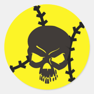 softball Skull Ronde Sticker