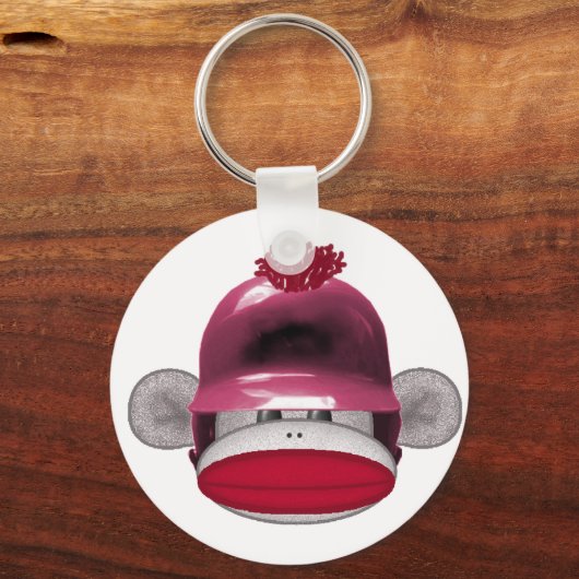 Softball Sock Monkey Sleutelhanger (Voorkant)