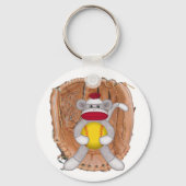 Softball Sock Monkey Sleutelhanger (Voorkant)