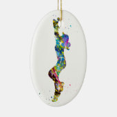 Softball-speelmeisje Keramisch Ornament (Rechts)