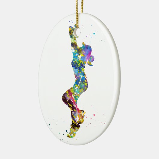 Softball-speelmeisje Keramisch Ornament (Links)