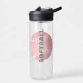 Softball speler naam jersey nummer girly roze waterfles (Links)