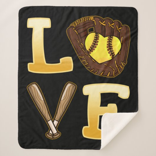 Softball-speler voor Softball-sport Sherpa Deken (Voorkant)