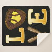 Softball-speler voor Softball-sport Sherpa Deken (Voorkant (horizontaal))