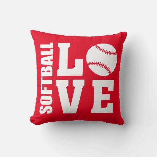 Softball-spelers, Love Softball Kussen (Voorkant)