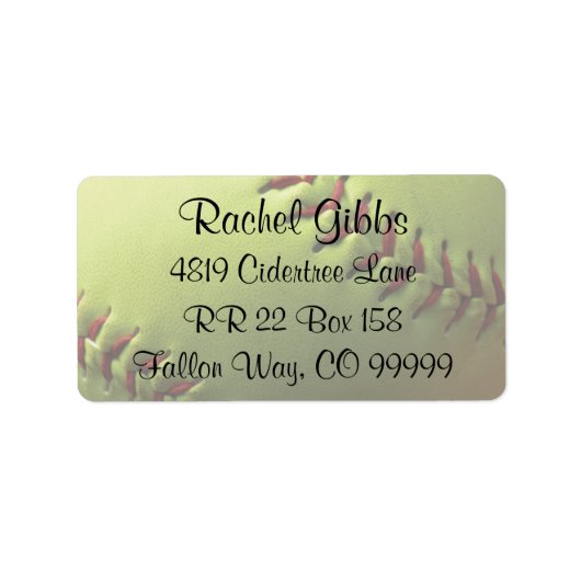 Softball Sport Huwelijk Thema Adresetiketten Etiket (Voorkant)