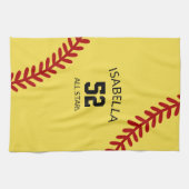softball sports towel, coach bath towel theedoek (Horizontaal)