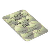 Softball Sports Wedding Descriptive Sla de datum o Magneet (Rechterzijde)