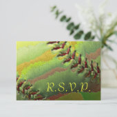 Softball Sports Wedding Theme RSVP met Kinder kaar (Staand voorkant)