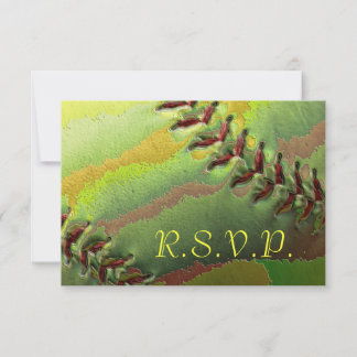 Softball Sports Wedding Theme RSVP met Kinder kaar Kaartje