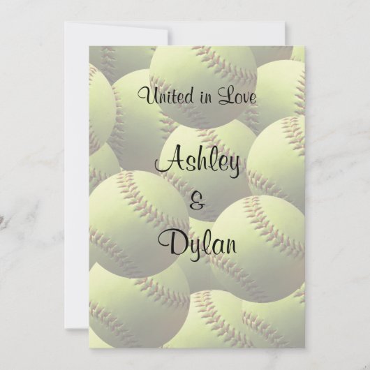 Softball Sports Wedding Theme Weddenschap Kaart (Voorkant)