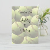 Softball Sports Wedding Theme Weddenschap Kaart (Staand voorkant)
