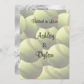 Softball Sports Wedding Theme Weddenschap Kaart (Voorkant / Achterkant)