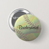 Softball Sports Wedding Theme Weddenschap Ronde Button 5,7 Cm (Voorkant /achterkant)