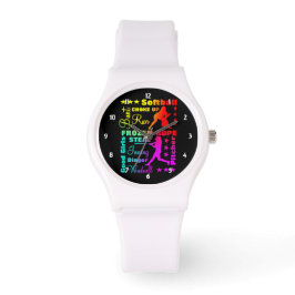 Softball Sporttermen Rainbow Cool Typografie Horloge