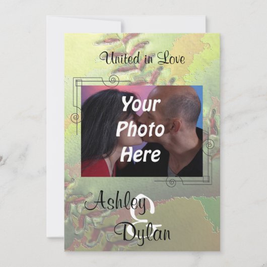 Softball Sportthema Fotobruiloft Kaart (Voorkant)